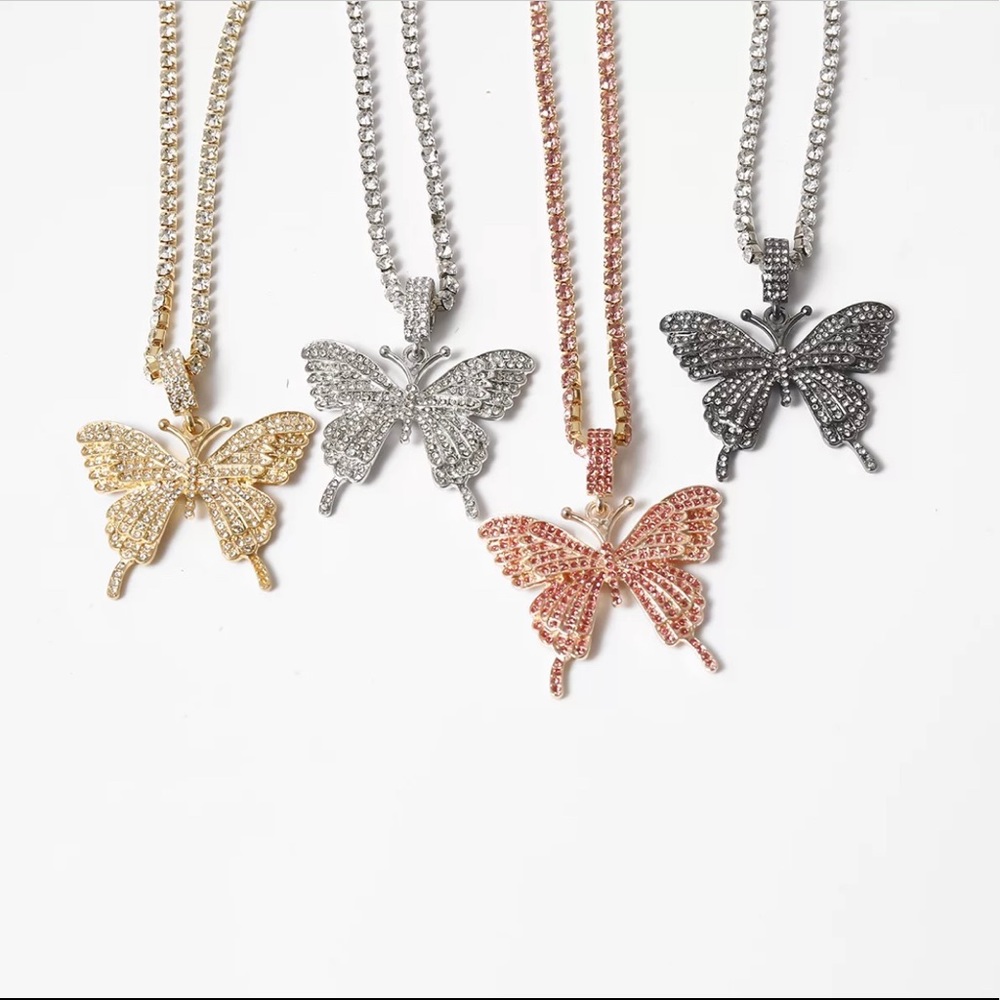 Butterfly Rhinestone Necklace